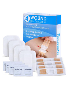 Tiras de Cierre de Heridas Houseables, Kit de 4 Unidades