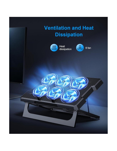 Base de Enfriamiento para Laptop MOKURU CR169 hasta 17.3" Negro