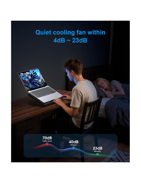Base de Enfriamiento para Laptop MOKURU CR169 hasta 17.3" Negro
