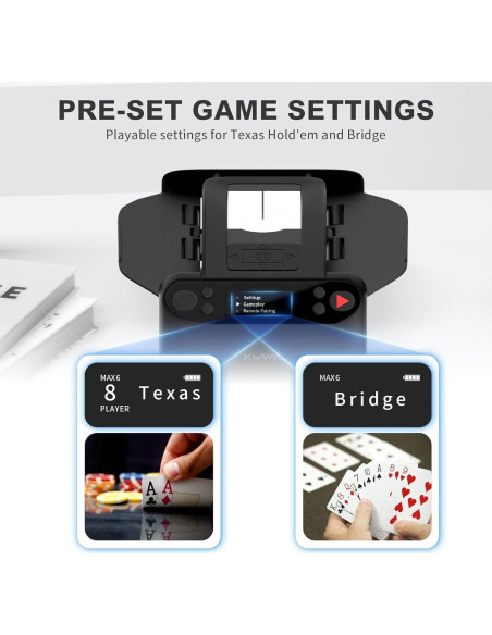 Barajador y Repartidor Automático 2-en-1 CARDSPIN, 12 Jugadores, Silencioso