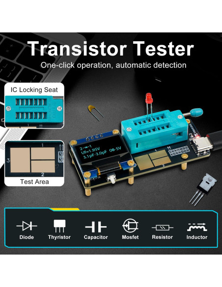 Probador de Transistores y Capacitores Treedix GM328 - Medidor LCR/ESR
