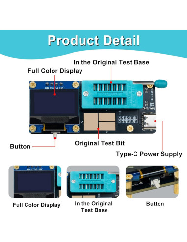 Probador de Transistores y Capacitores Treedix GM328 - Medidor LCR/ESR