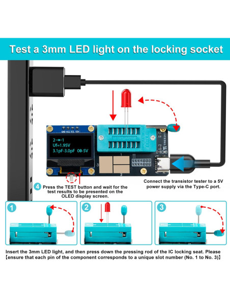 Probador de Transistores y Capacitores Treedix GM328 - Medidor LCR/ESR