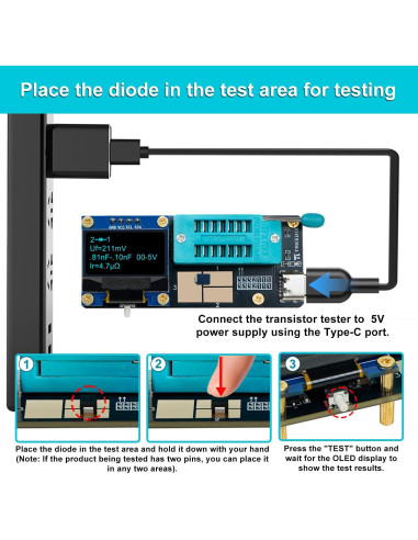 Probador de Transistores y Capacitores Treedix GM328 - Medidor LCR/ESR