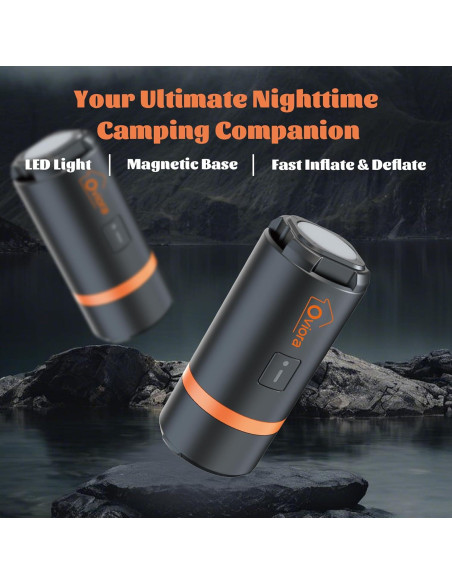 Mini Bomba de Aire Eléctrica Oviora con Luz LED y 5 Boquillas