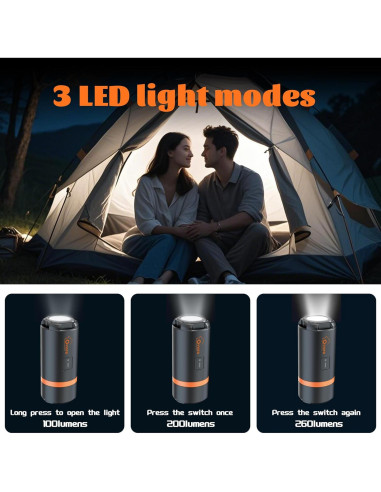 Mini Bomba de Aire Eléctrica Oviora con Luz LED y 5 Boquillas