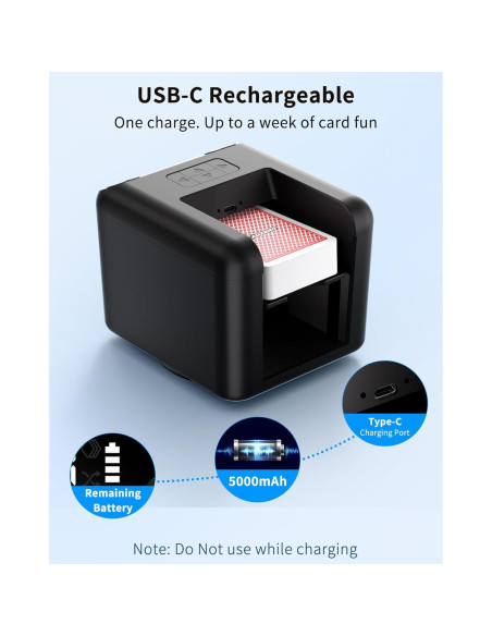 Distribuidor Automático de Cartas ADZERD T1 - Recargable, Silencioso, 1-12 Jugadores