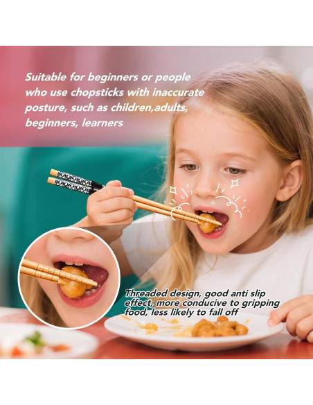 5 Pares de Palillos de Entrenamiento EAEDMY para Niños y Adultos