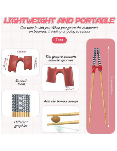 5 Pares de Palillos de Entrenamiento EAEDMY para Niños y Adultos