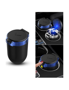 Cenicero de Coche Tesnaao 10 cm Acero Inoxidable Ignífugo