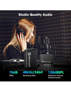 Sistema de micrófono lavalier inalámbrico Hollyland Lark Max 2.4GHz 2
