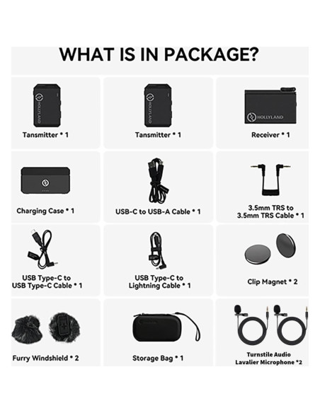 Sistema de micrófono lavalier inalámbrico Hollyland Lark Max 2.4GHz