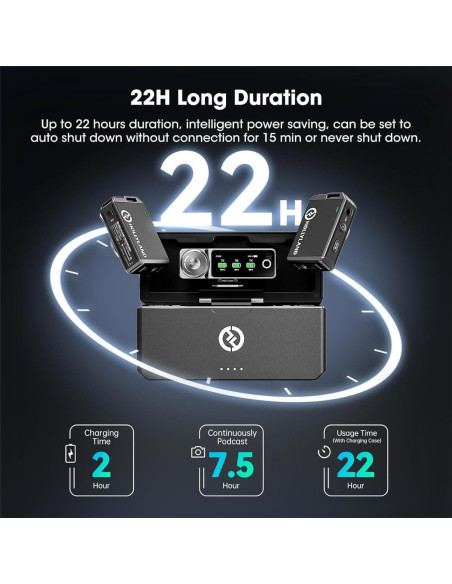 Sistema de micrófono lavalier inalámbrico Hollyland Lark Max 2.4GHz