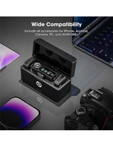 Sistema de micrófono lavalier inalámbrico Hollyland Lark Max 2.4GHz