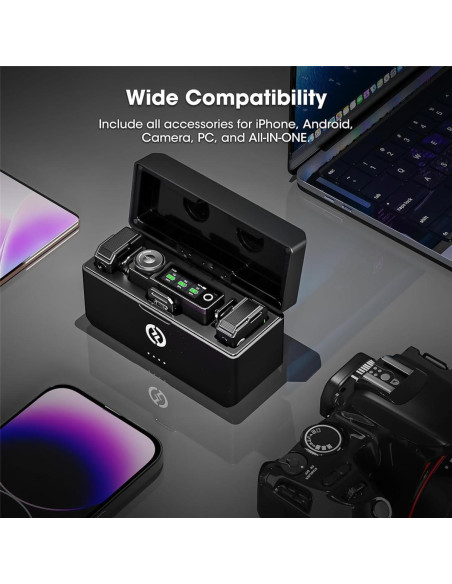 Sistema de micrófono lavalier inalámbrico Hollyland Lark Max 2.4GHz