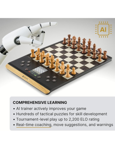 Tablero de Ajedrez Electrónico Millennium M818 - Pro de Madera 20x20cm