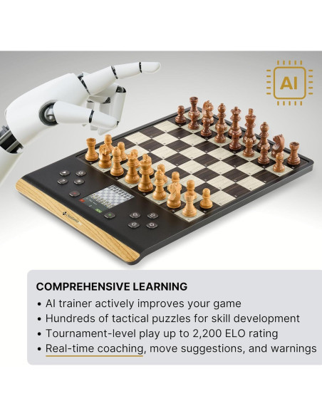 Tablero de Ajedrez Electrónico Millennium M818 - Pro de Madera 20x20cm Tablero de Ajedrez Electrónico Millennium M818 - Pro de Madera 20x20cm