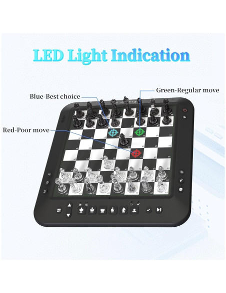 Juego de Ajedrez Electrónico Femuey P6 con Luz LED y Sensor Juego de Ajedrez Electrónico Femuey P6 con Luz LED y Sensor