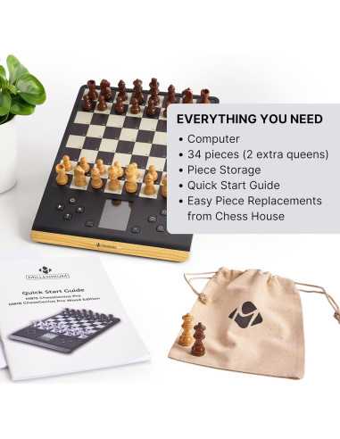 Tablero de Ajedrez Electrónico Millennium M818 - Pro de Madera 20x20cm