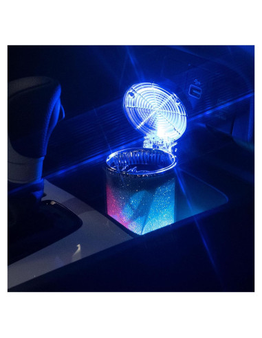 Cenicero de Coche EING Portátil con Luz LED Colorida