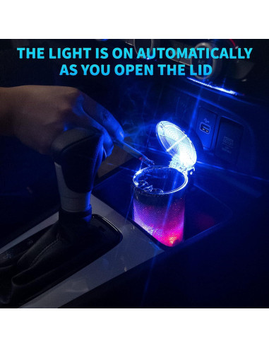 Cenicero de Coche EING Portátil con Luz LED Colorida