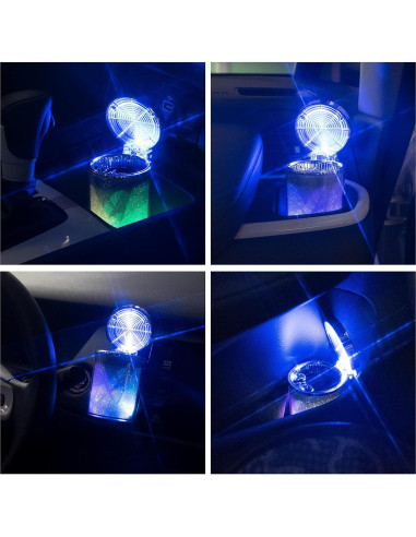 Cenicero de Coche EING Portátil con Luz LED Colorida