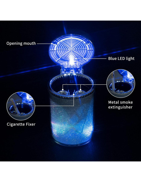 Cenicero de Coche EING Portátil con Luz LED Colorida