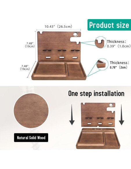 Estación de Carga de Madera Xunhomon 3 en 1 USB C QC 3.0