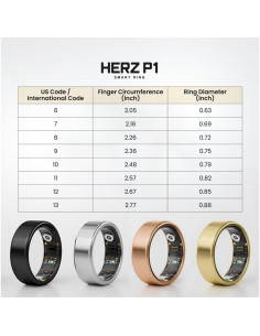 Anillo Inteligente Herz P1 Plata - Rastrear Salud 24/7, 20 Biométricas 2