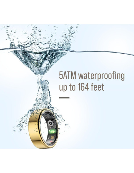 Anillo Inteligente Herz P1 Plata - Rastrear Salud 24/7, 20 Biométricas