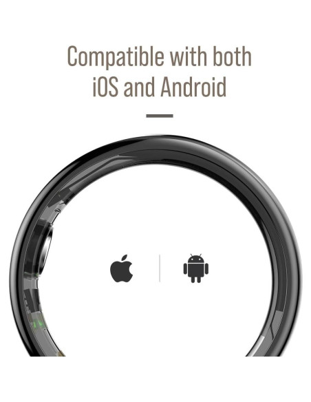 Anillo Inteligente Herz P1 Plata - Rastrear Salud 24/7, 20 Biométricas