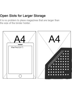 Soporte de Carpeta Vertical Deli TB506 Plegable Negro 4 Compartimentos 2