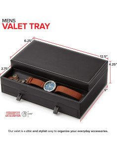 Organizador de Valet para Hombres Stock Your Home - Caja de Joyería con 10 Compartimentos 2