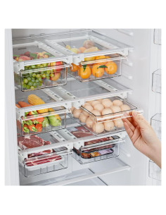 Organizador de Cajones para Refrigerador SNSLXH 2 Pack - Transparente