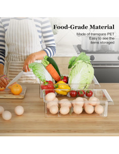 Organizador de Cajones para Refrigerador SNSLXH 2 Pack - Transparente 2