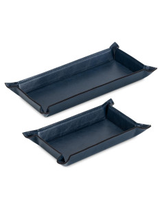 Conjunto de 2 bandejas de valet Navaris de cuero sintético