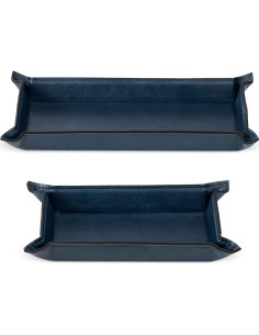 Conjunto de 2 bandejas de valet Navaris de cuero sintético 2