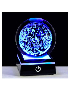 Esfera de Cristal Mapa Estelar Qianwei con Base LED Táctil