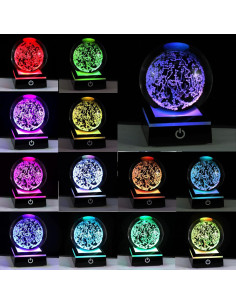 Esfera de Cristal Mapa Estelar Qianwei con Base LED Táctil 2