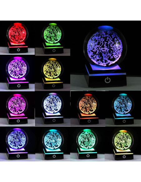 Esfera de Cristal Mapa Estelar Qianwei con Base LED Táctil