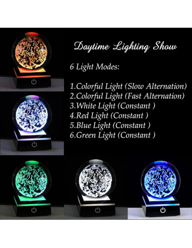 Esfera de Cristal Mapa Estelar Qianwei con Base LED Táctil