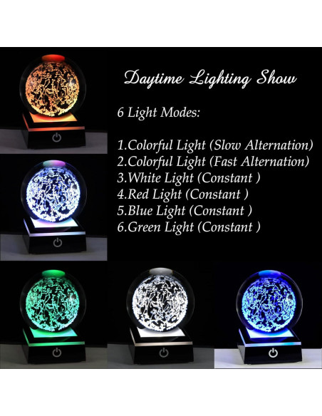 Esfera de Cristal Mapa Estelar Qianwei con Base LED Táctil