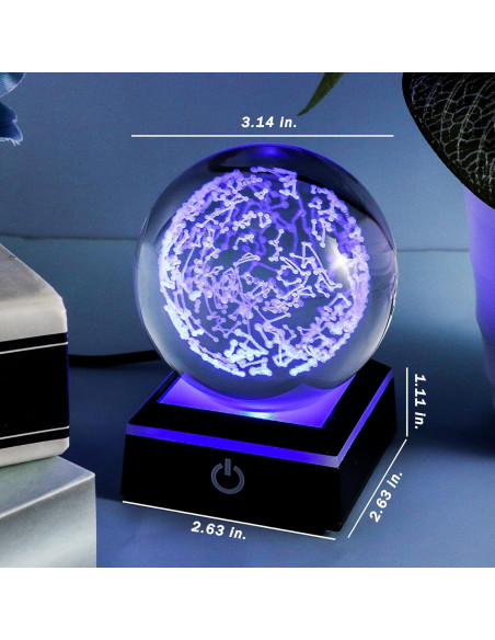 Esfera de Cristal Mapa Estelar Qianwei con Base LED Táctil