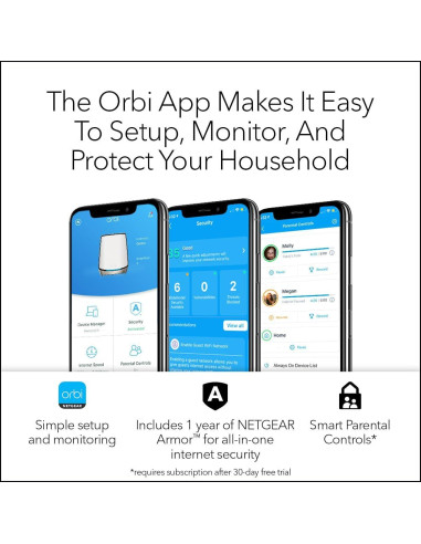 Router NETGEAR Orbi RBK862S Tri-Band WiFi 6 + Extensor 500m