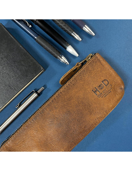 Estuche Rectangular para Lápices Hide & Drink 20x7.6cm Cuero