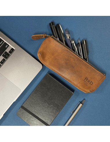 Estuche Rectangular para Lápices Hide & Drink 20x7.6cm Cuero