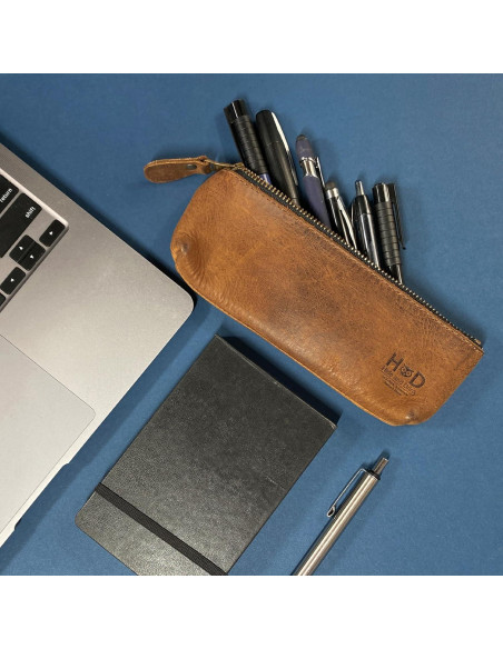 Estuche Rectangular para Lápices Hide & Drink 20x7.6cm Cuero