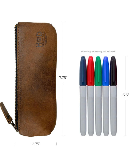 Estuche Rectangular para Lápices Hide & Drink 20x7.6cm Cuero