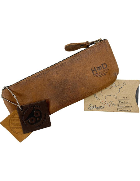 Estuche Rectangular para Lápices Hide & Drink 20x7.6cm Cuero