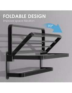 Soporte de Toalla BOZWELL BZ305-A 40 cm Negro Mate 2